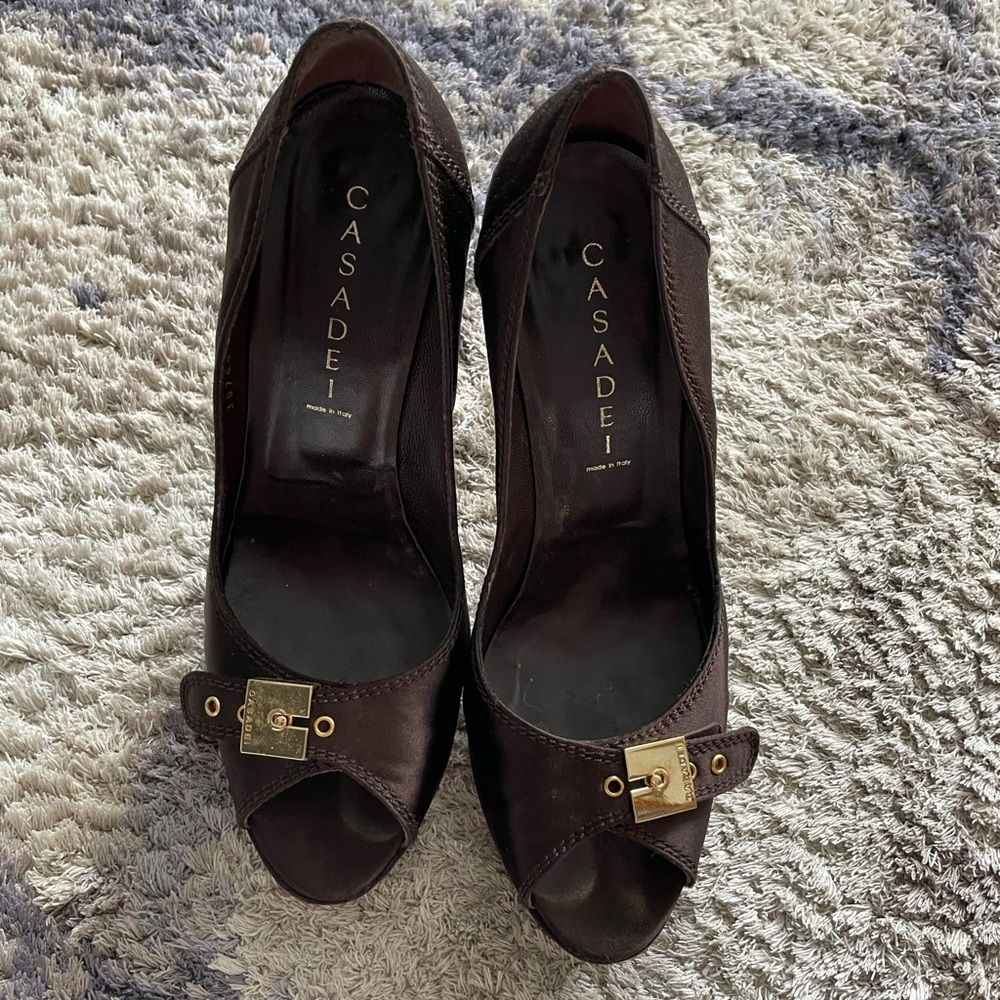 Casadei Open-Toe Platform  Heels